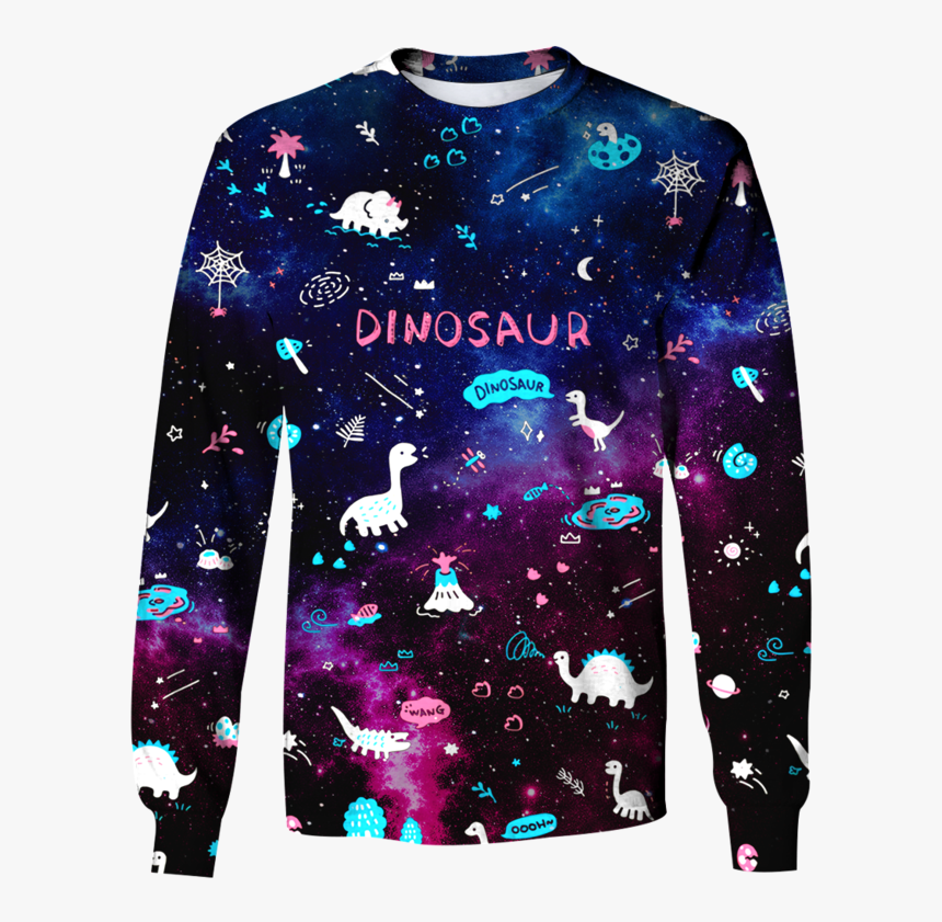 3d Dinosaur In The Galaxy Background Full Print T Shirt - Dinosaur Wallpaper Iphone, HD Png Download, Free Download