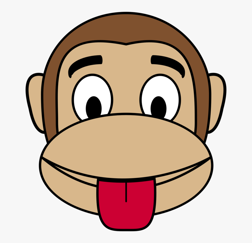 Head,cheek,face - Monkey Face Cartoon Drawing, HD Png Download, Free Download