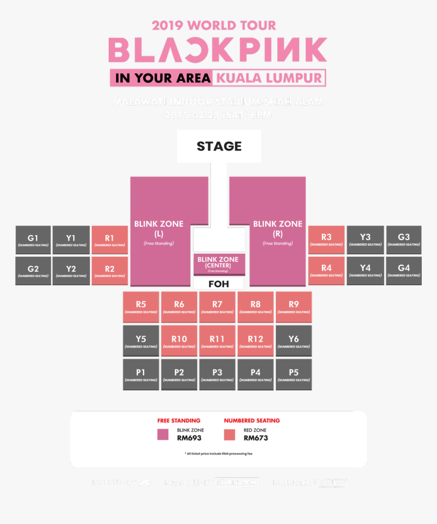 Accor Arena Blackpink Plan Salle Blackpink Concert Malaysia Seating, HD Png Download - kindpng