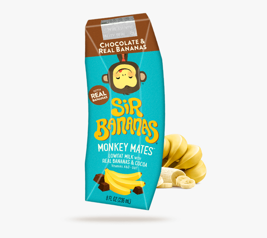 Sir Bananas Monkey Mates Lowfat Milk , Png Download - Sir Bananas Chocolate Milk, Transparent Png, Free Download
