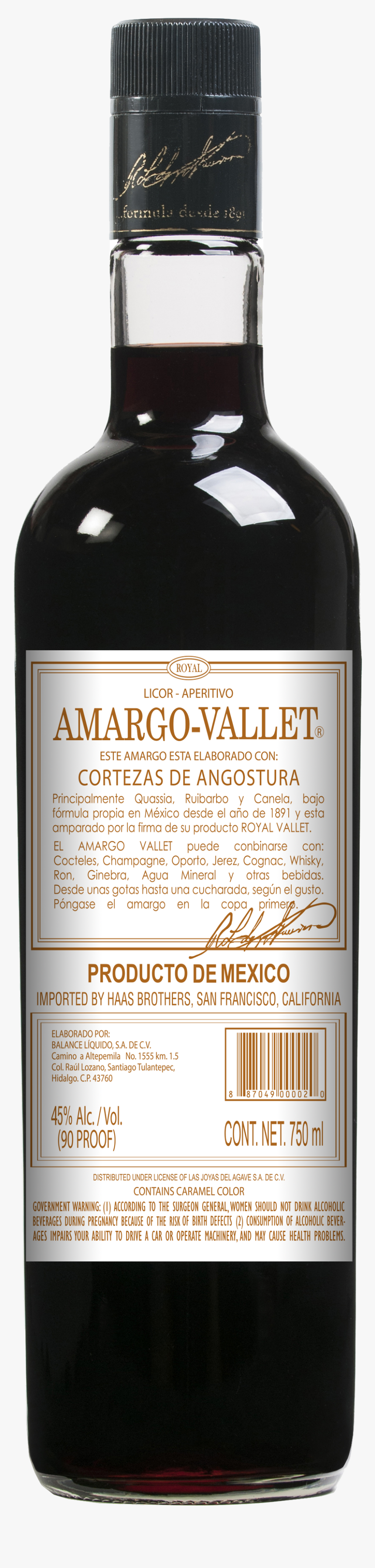 Henri Vallet Amargo Vallet Angostura, HD Png Download, Free Download