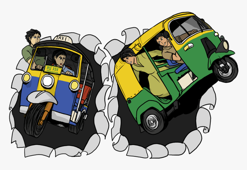 Funny Auto Rickshaw Cartoon, HD Png Download, Free Download
