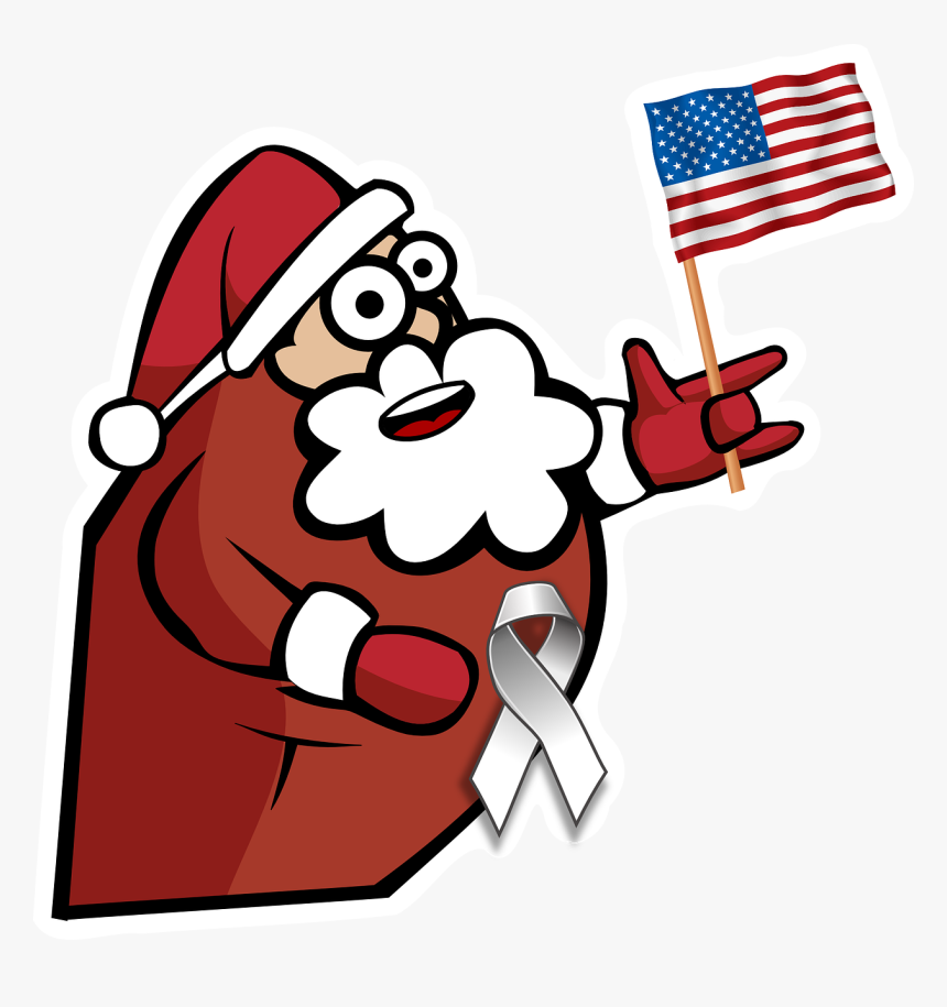 Santa American Flag Clipart, HD Png Download, Free Download