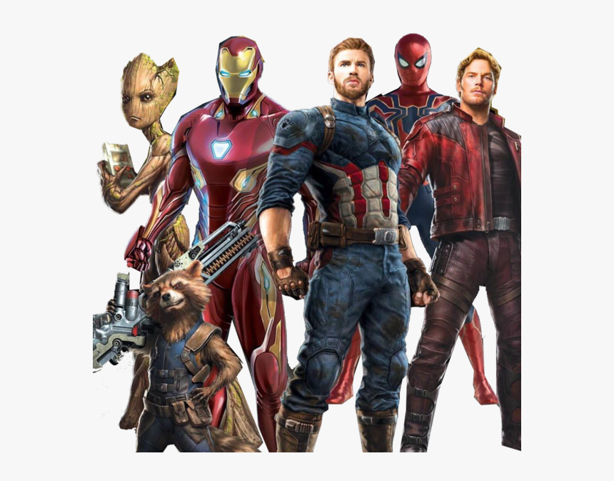 Star Lord America Clint Spider Man Barton Iron Captain - Avengers Infinity War Iron Man Captain America, HD Png Download, Free Download