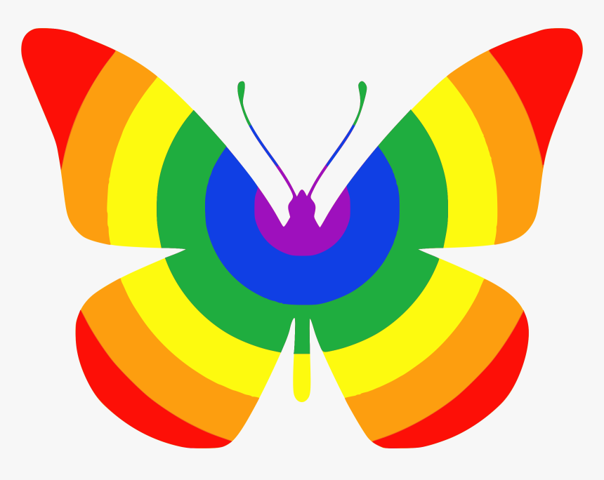 Rainbow Butterfly Clip Arts - Clip Art Butterfly Rainbow, HD Png Download, Free Download
