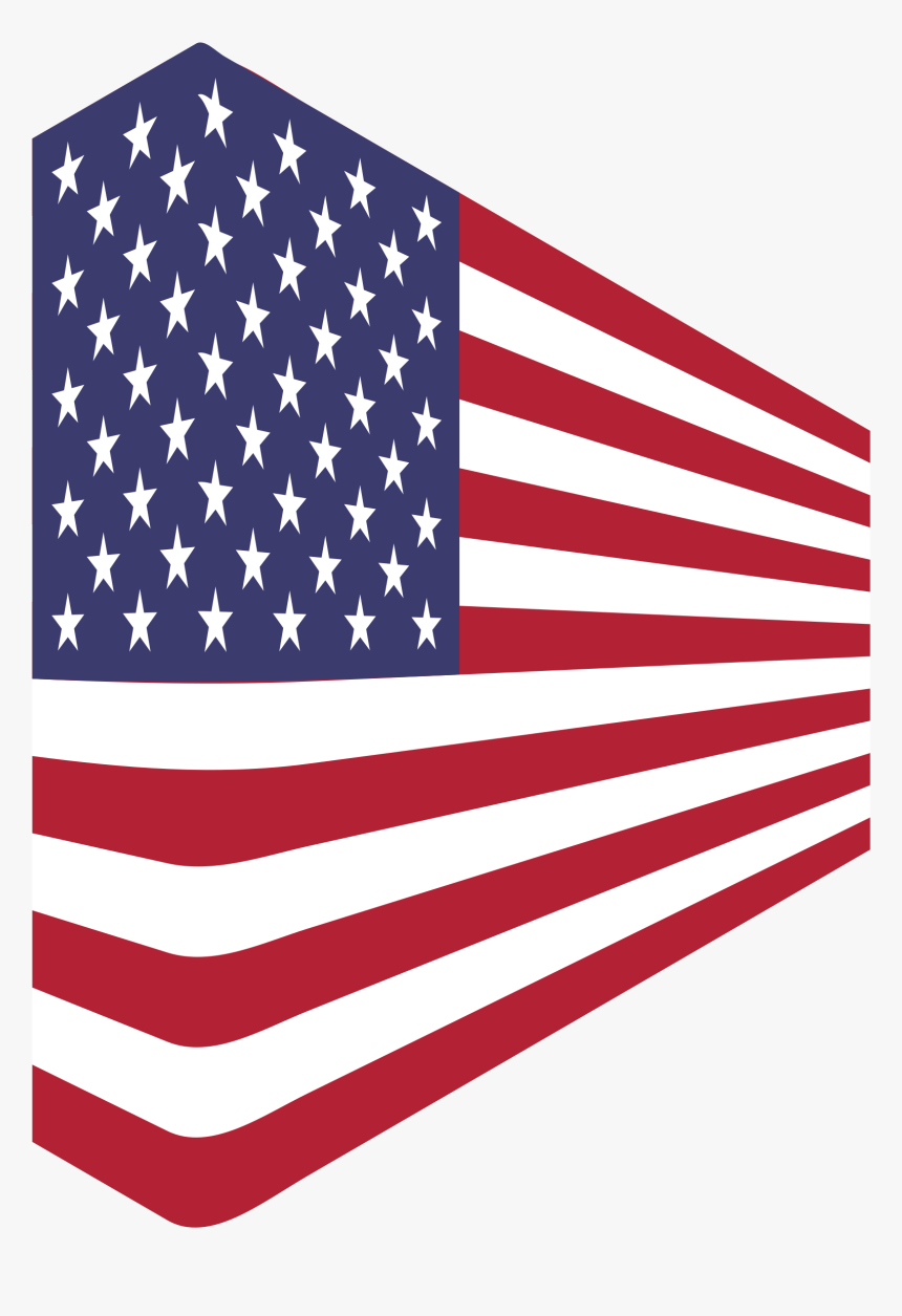 America Usa Flag Perspective Clip Arts - 2 Point Perspective Flag, HD Png Download, Free Download