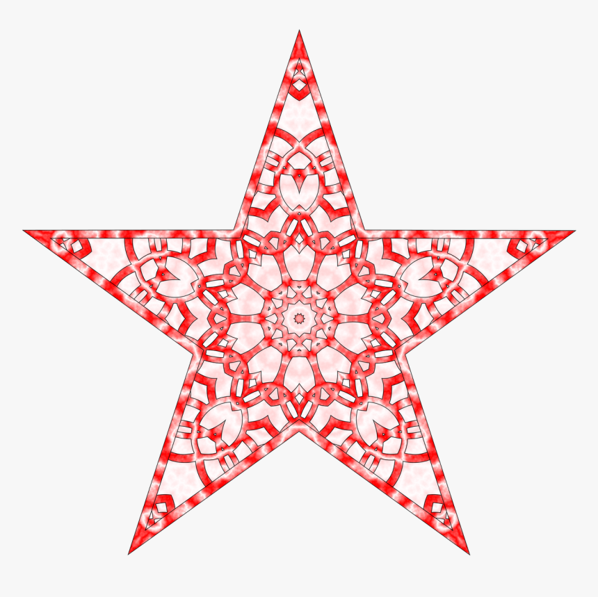 28 Collection Of Abstract Christmas Star Clipart - Printable Star Christmas Tree Topper, HD Png Download, Free Download