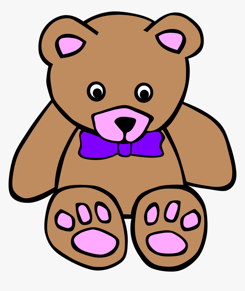 Teddy 10 Clip Art - Black And White Stuffed Animal, HD Png Download, Free Download