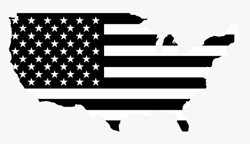 Transparent Usa Flag Black And White Png - Infographic Usa Map Flag, Png Download, Free Download