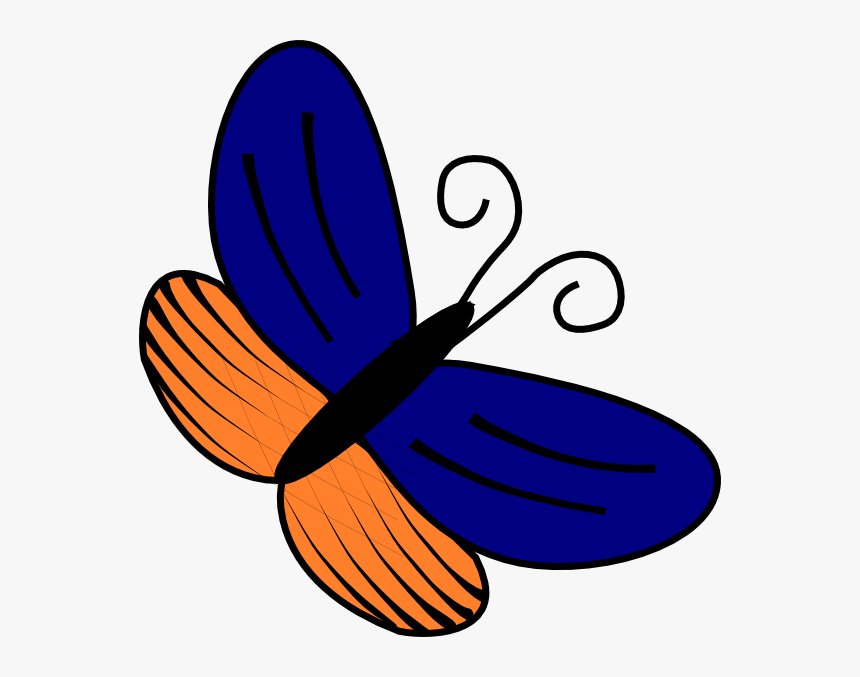 Blue And Orange Butterfly Svg Clip Arts - Blue And Orange Clipart, HD Png Download, Free Download