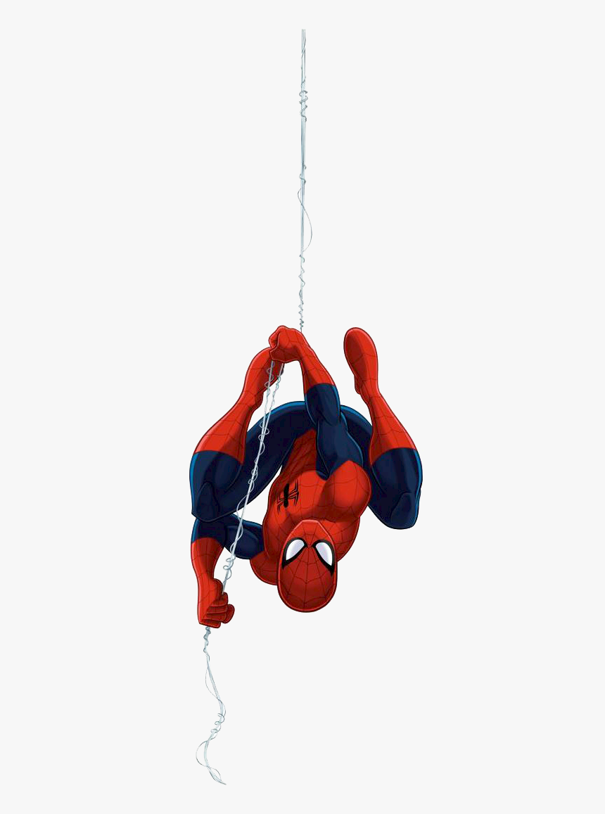 Ultimate Spider Man Upside Down - Spiderman Hanging Transparent Background,  HD Png Download - kindpng