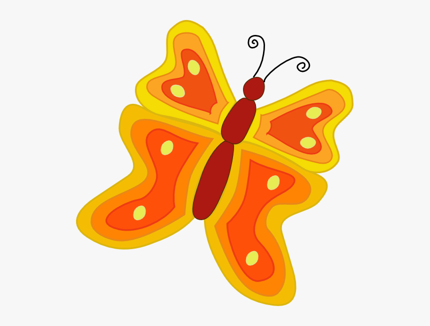 Yellow And Orange Butterfly 555px - Desenho Borboletas Laranja Png, Transparent Png, Free Download