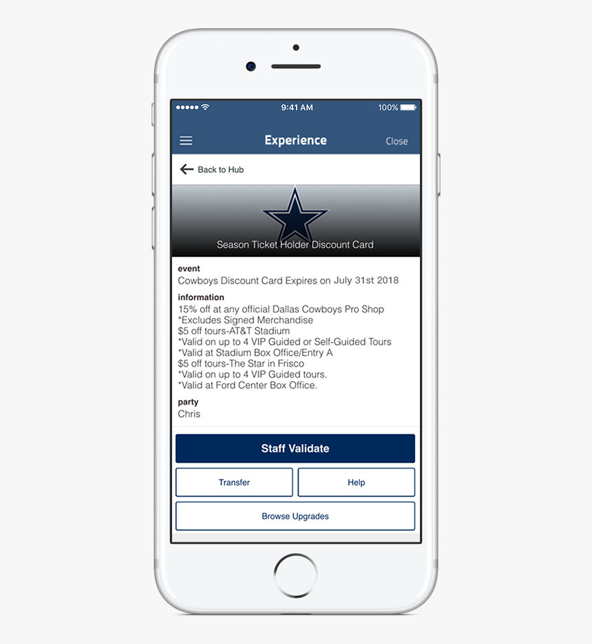 Dallas Cowboys App Season Ticket Holder Discount, HD Png Download, Free Download