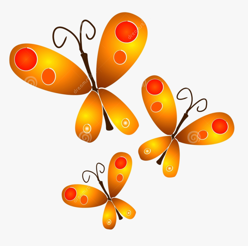 Gold Butterflies Png By Hanabell1 - Butterfly Clipart, Transparent Png, Free Download
