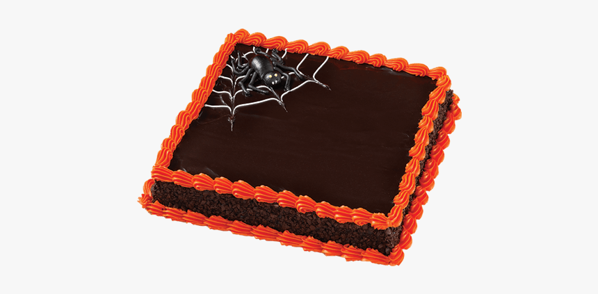 Spider Square Ice Cream Cake - Spider Web On Square Cake, HD Png Download, Free Download