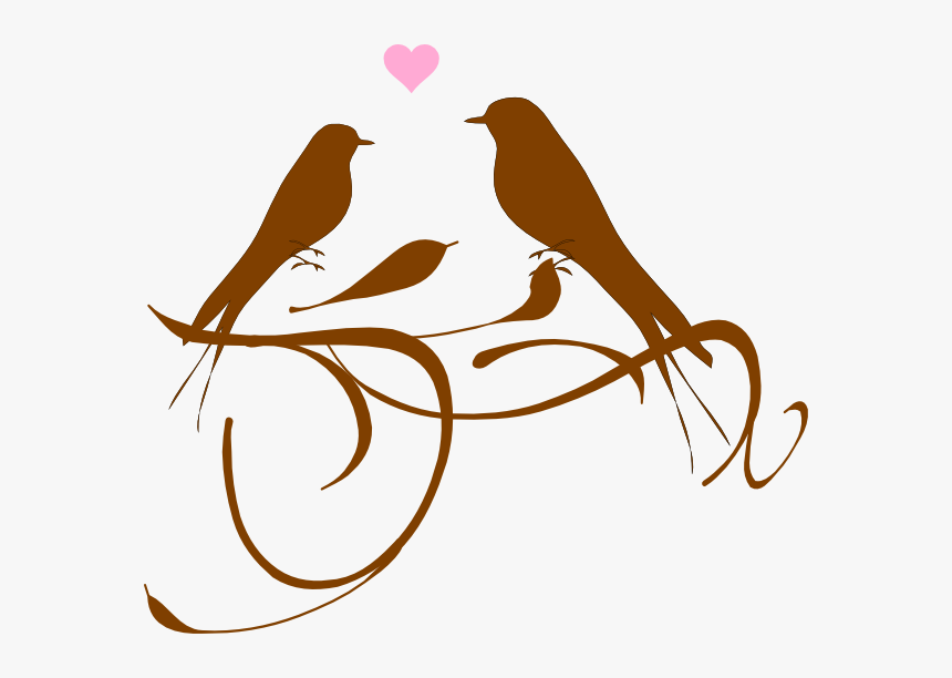 Birds Clip Art At - Love Birds Black And White, HD Png Download, Free Download