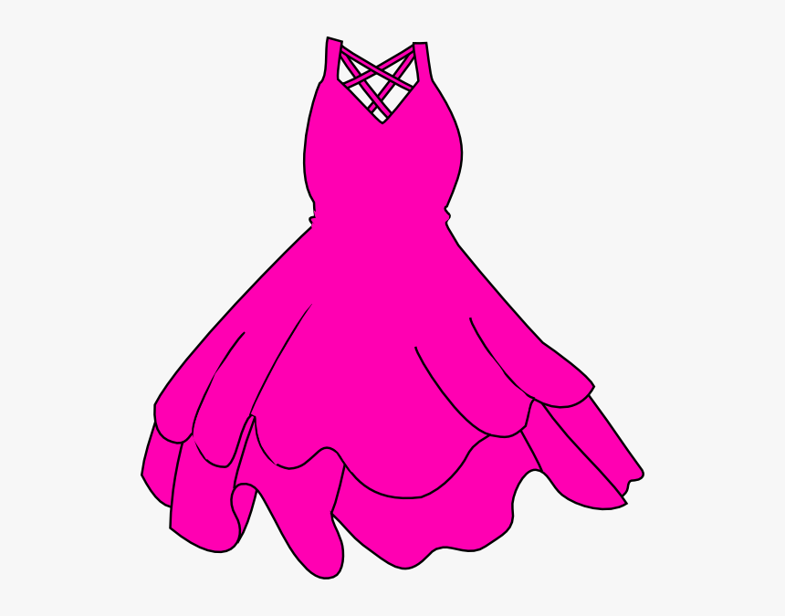 Hot Pink Dress Clip Art - Black Dress Clip Art, HD Png Download, Free Download