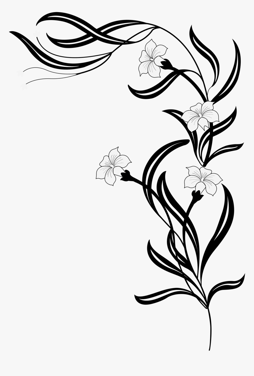 Black And White Flowers Clip Arts - Flower Png Black And White, Transparent Png, Free Download