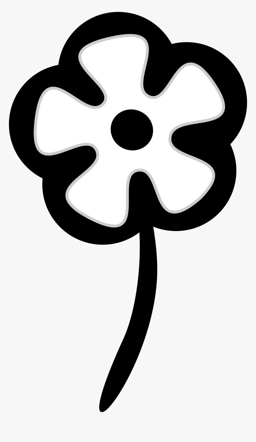 Floral Clipart Symbol - Black And White Flower Graphic, HD Png Download, Free Download