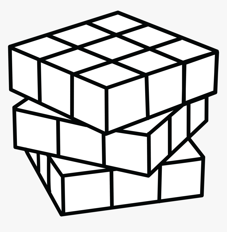 Collection Of Free Perspective Drawing Optical Illusion - Rubik's Cube Coloring Sheet, HD Png Download, Free Download