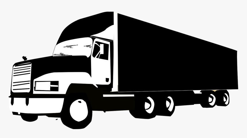 Pickup Truck Semi-trailer Truck Clip Art - Mack Truck Black And White, HD Png Download, Free Download