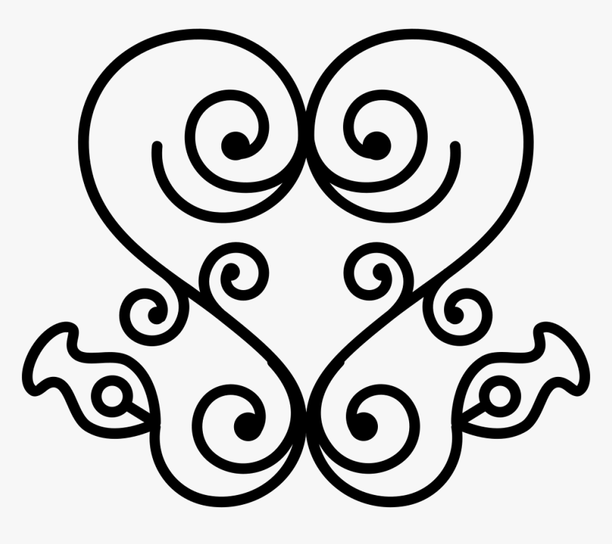 Heart Of Swirls In Floral Ornamental Design - Dibujos De Línea Espiral, HD Png Download, Free Download
