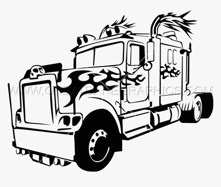 Big Truck At Getdrawings Png Free Download - Big Truck Drawing, Transparent Png, Free Download