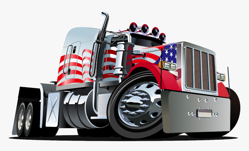 Car Semi-trailer Truck Pickup Truck - American Flag Semi Truck, HD Png Download, Free Download