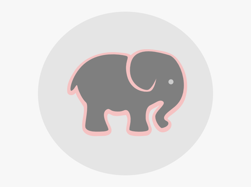 Grey Elephant With Pink In Circle Svg Clip Arts - Vector Baby Shower Png, Transparent Png, Free Download