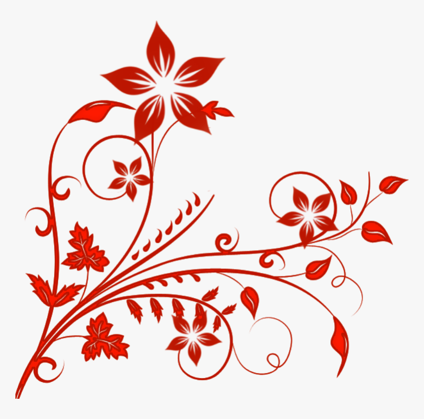 Transparent Swirls Png - Red Floral Designs Png, Png Download, Free Download