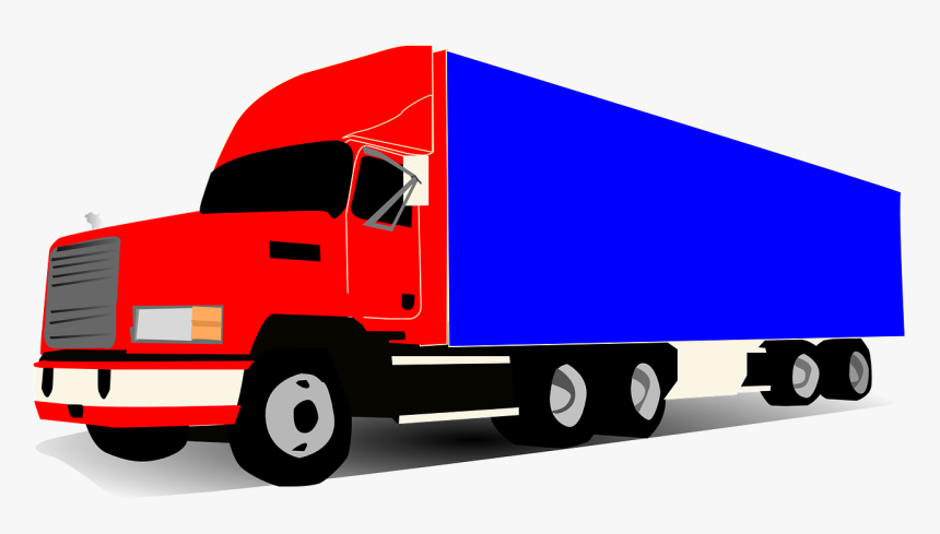 Truck, Wheeler, Trucker, Blue, Red, Huge - 18 Wheeler Clip Art, HD Png Download, Free Download