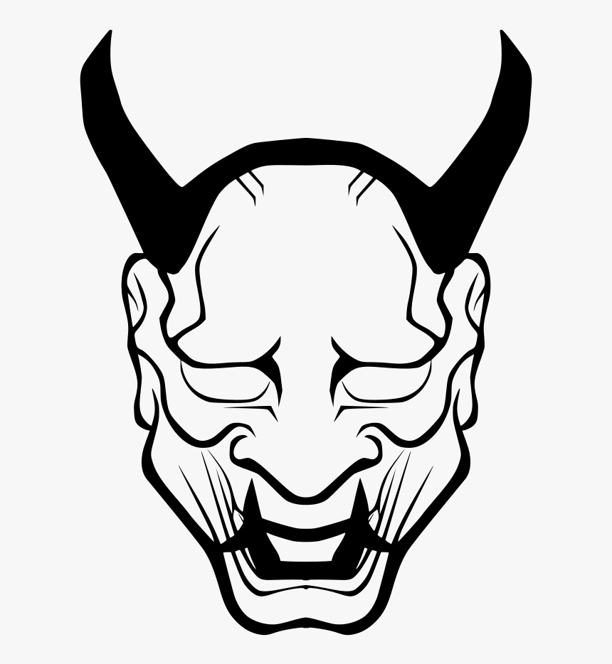 Demon Oni Mask Drawing, HD Png Download, Free Download