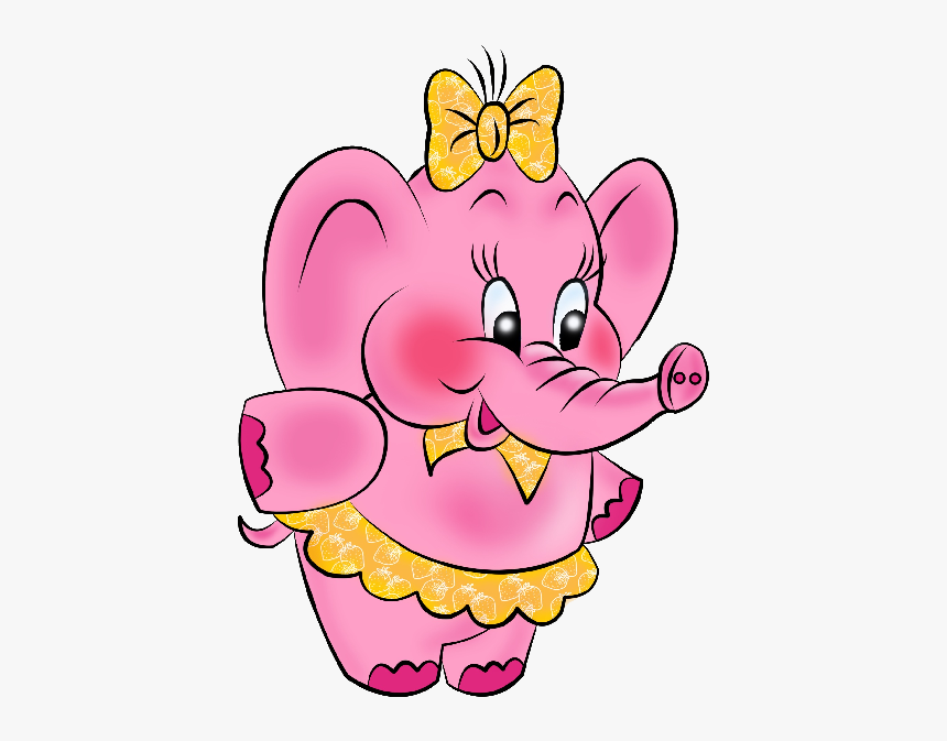 Cute Pink Elephant Cartoon, HD Png Download, Free Download