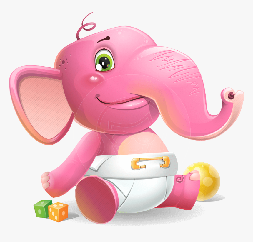 Baby Elephant Vector Cartoon Character, HD Png Download, Free Download