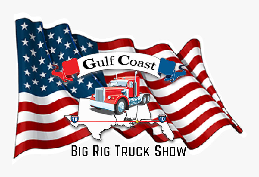 Gcbrts Logo Truck Show White - Wavy American Flag Drawing, HD Png Download, Free Download