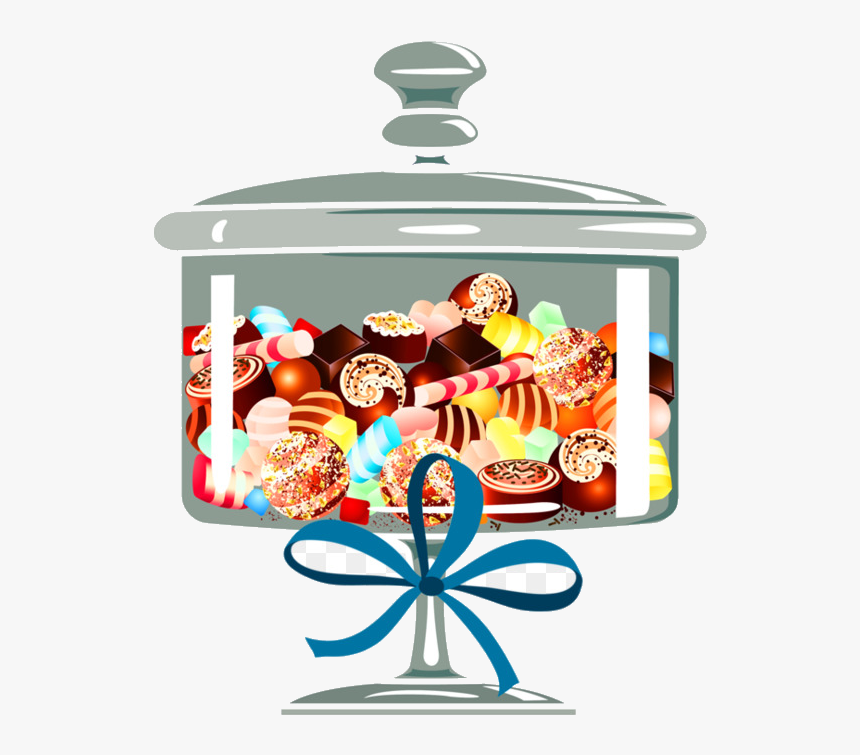 Jar Of Candy Lollipop Cartoon Free Transparent Png - Candy, Png Download, Free Download