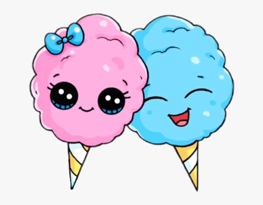 Transparent Candy Floss Clipart - Cute Kawaii Cotton Candy, HD Png Download, Free Download