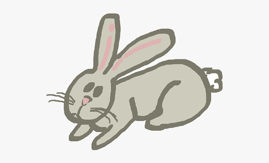 Grey Easter Rabbit - Bunny Doodle Png, Transparent Png, Free Download