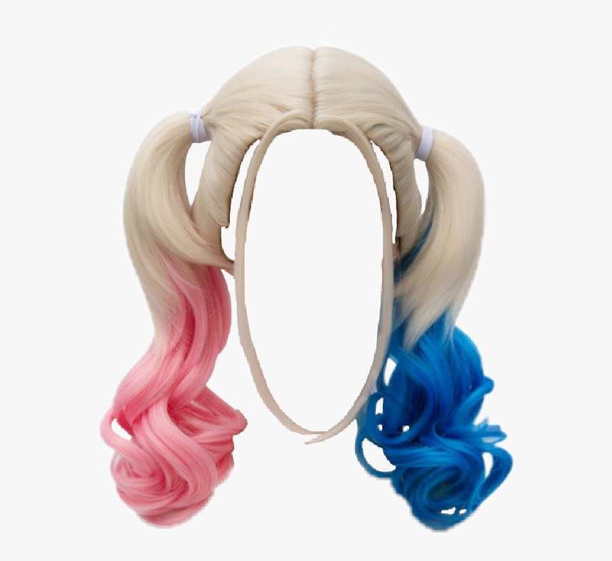 Piggytails Wig Harleyquinn Blonde Redandblue - Pigtails Wig, HD Png Download, Free Download
