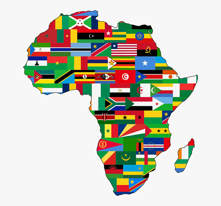 Africa Map With Flags And Names Africa, Continent, Countries, Flags, Map, Nations - Africa Flag Map, Hd Png  Download - Kindpng