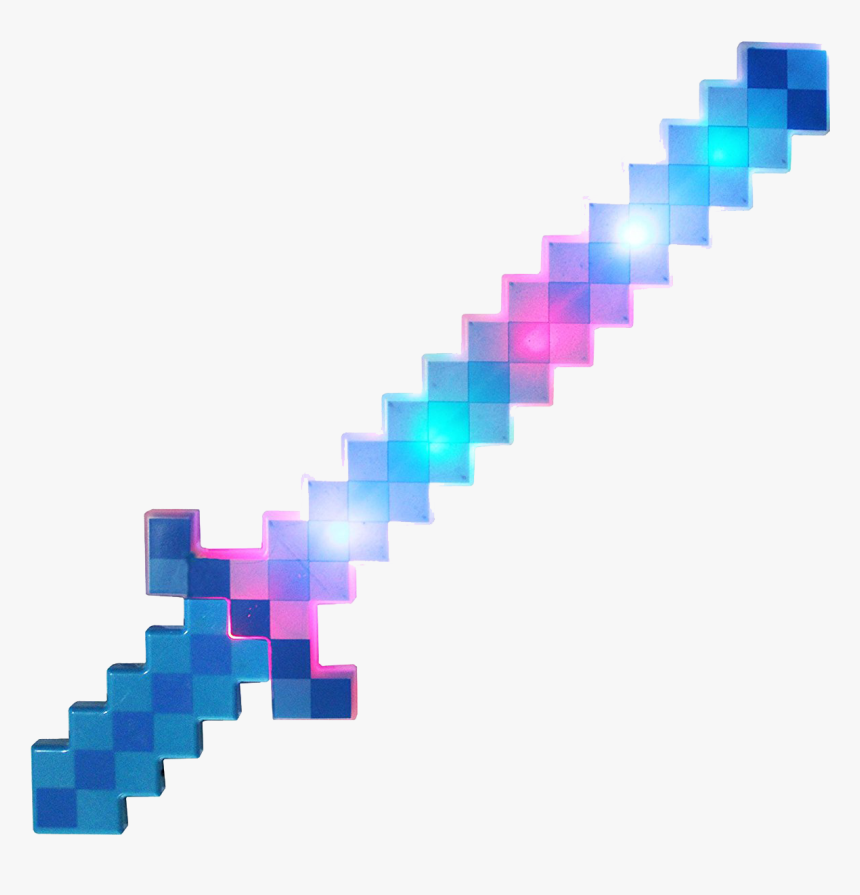 Fun Central 1 Pc 24 Inch Light Up Blue Pixel Sword - Minecraft Pixel Sword, HD Png Download, Free Download
