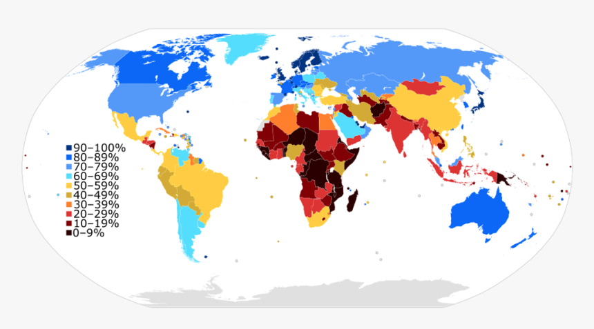 Internet Penetration In The World - Internet Access World Map, HD Png Download, Free Download