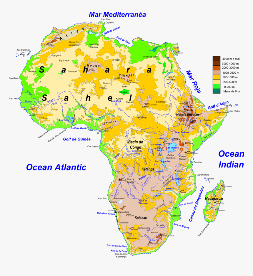 Topografia Dau Continent African - Topografía De Africa, HD Png Download, Free Download