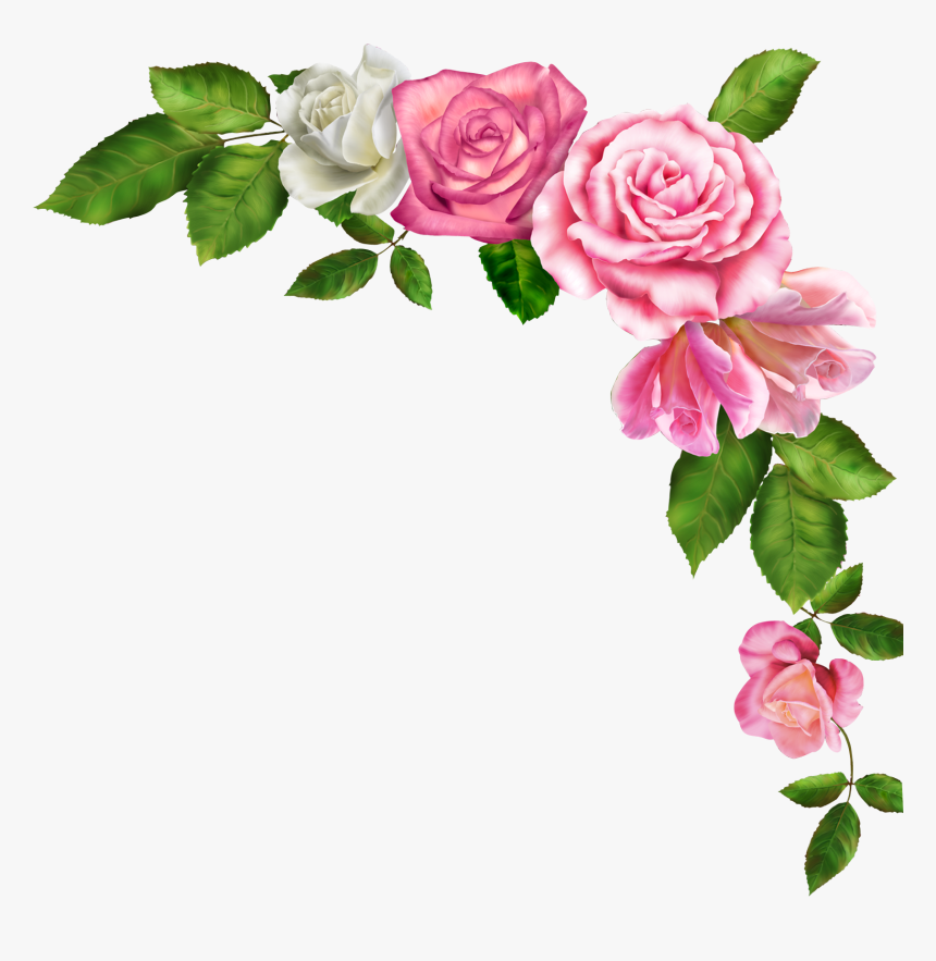 Borders And Frames Pink Flowers Clip Art - Pink Flower Border Png, Transparent Png, Free Download