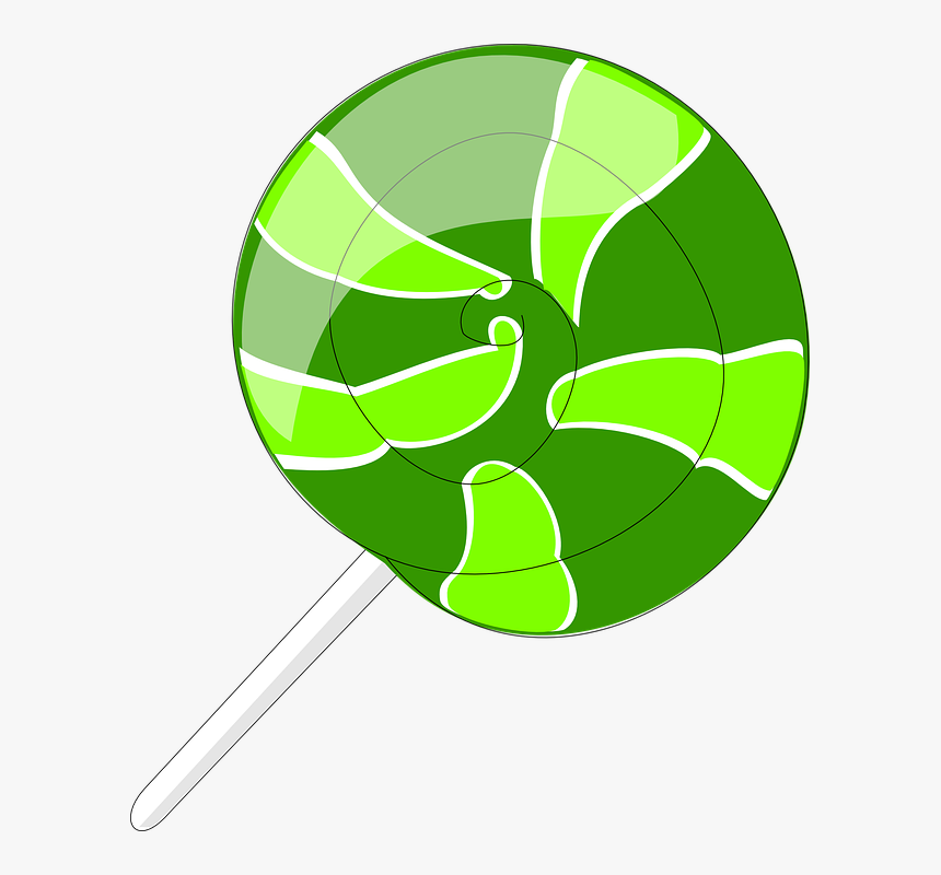 Candy, Lollipop, Green, Food, Sweet, Sugar - Lollipop Clip Art, HD Png Download, Free Download