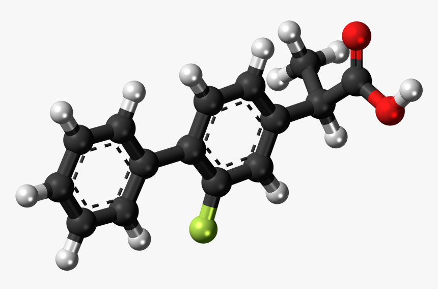 Tarenflurbil Molecule Ball - 2 4 D Butyl, HD Png Download, Free Download