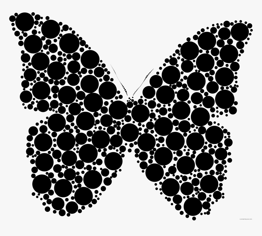Black And White Butterfly Animal Free Black White Clipart - Butterfly Circle Art, HD Png Download, Free Download