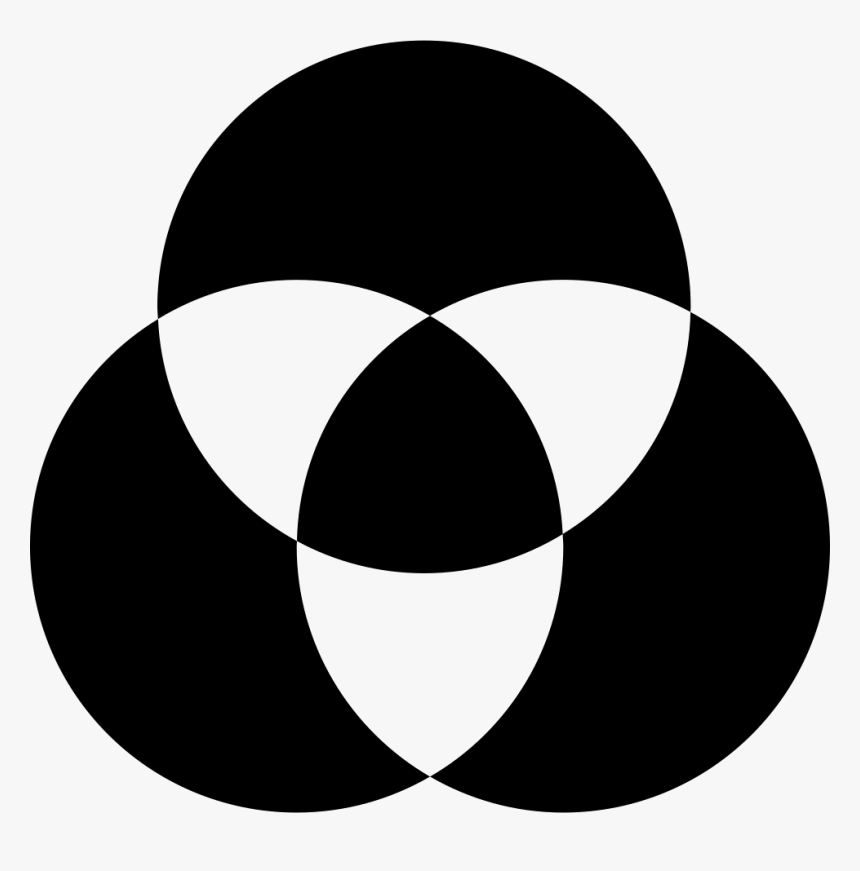 Circles Overlapping Black And White - Overlapping Shapes Black And White, HD Png Download, Free Download