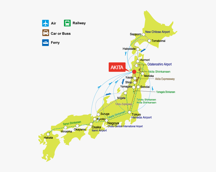 Akita Japan Nearest Airport, HD Png Download, Free Download