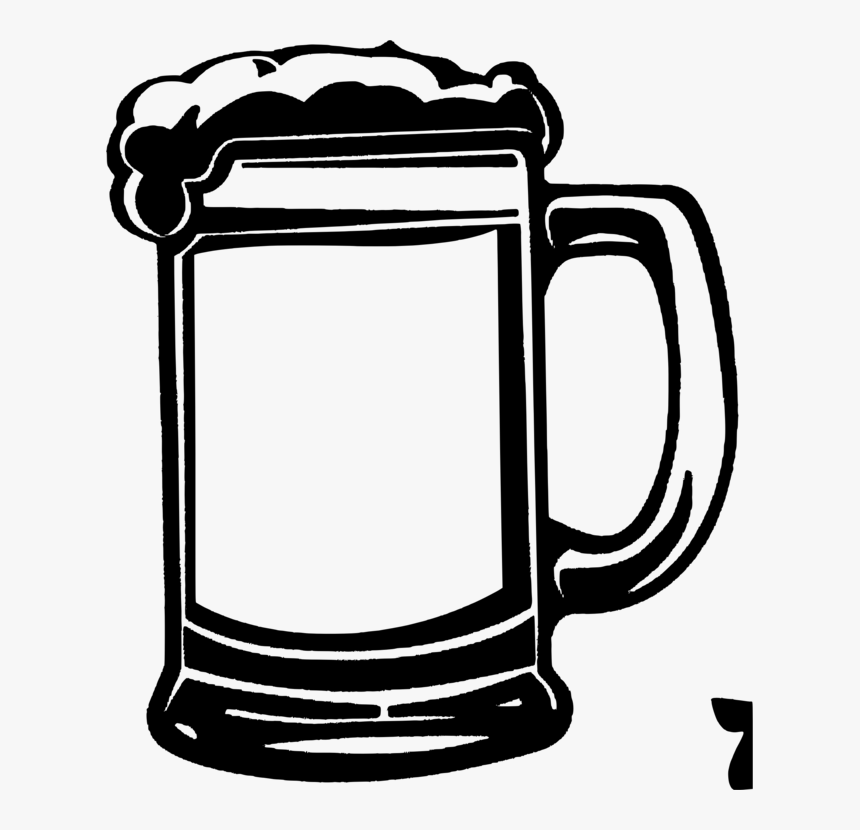 Line Art,cup,monochrome Photography - Beer Glass Clip Art, HD Png Download, Free Download